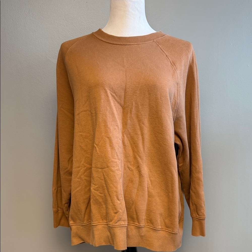Old Navy Women's Cotton Blend Crewneck Sweatshirt Size Medium Brown